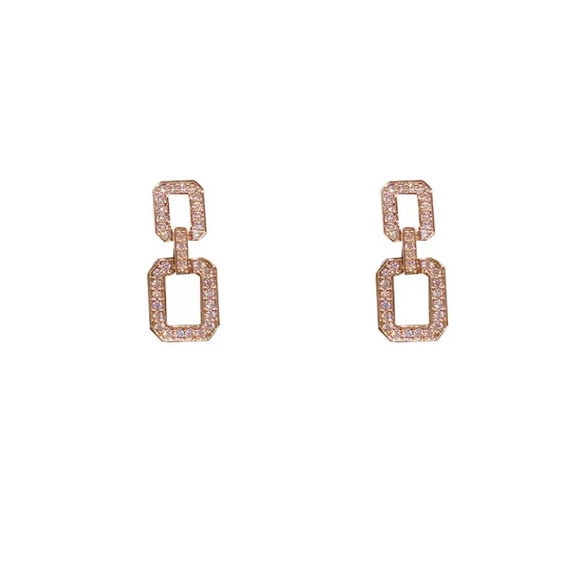 New diamond 18k gold plated new earrings - Picture 5 of 5